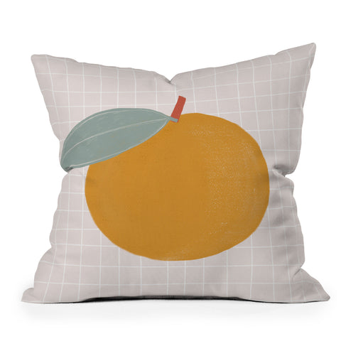 Hello Twiggs Orange Orange Outdoor Throw Pillow