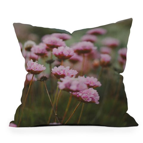 Hello Twiggs Pale Pink Flowers Outdoor Throw Pillow