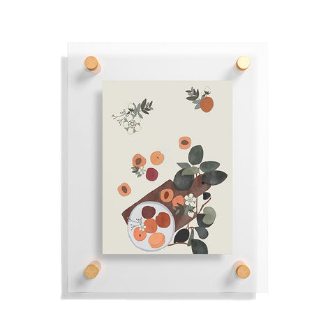 Hello Twiggs Peaches and Flowers Floating Acrylic Print