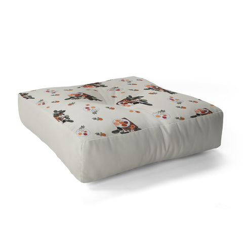 Hello Twiggs Peaches and Flowers Floor Pillow Square