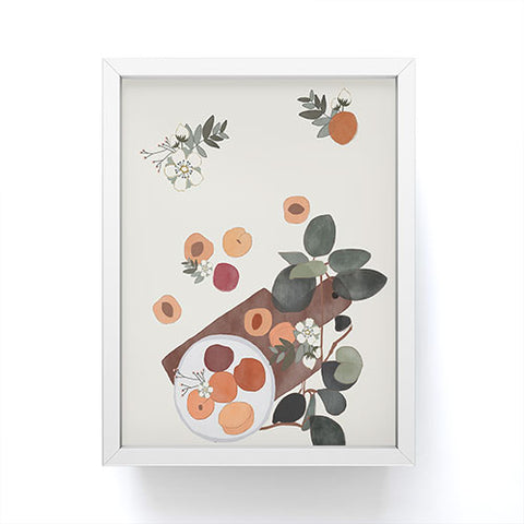 Hello Twiggs Peaches and Flowers Framed Mini Art Print
