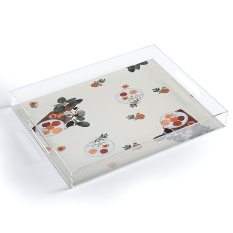 Hello Twiggs Peaches and Flowers Acrylic Tray