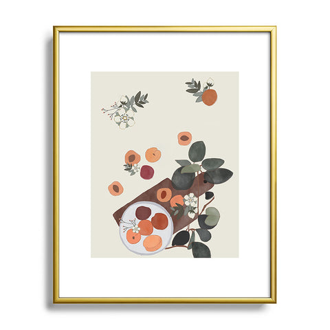 Hello Twiggs Peaches and Flowers Metal Framed Art Print