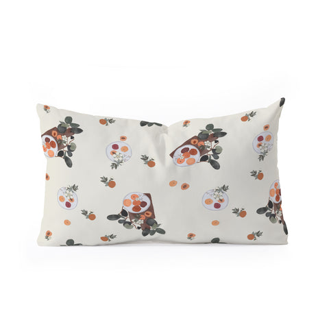 Hello Twiggs Peaches and Flowers Oblong Throw Pillow