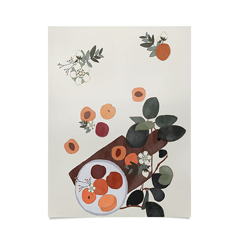 Hello Twiggs Peaches and Flowers Poster