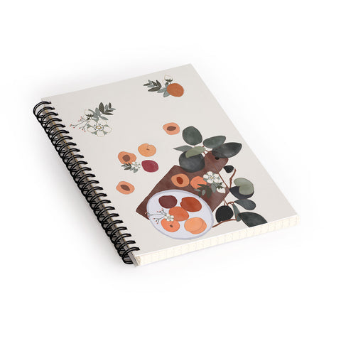 Hello Twiggs Peaches and Flowers Spiral Notebook