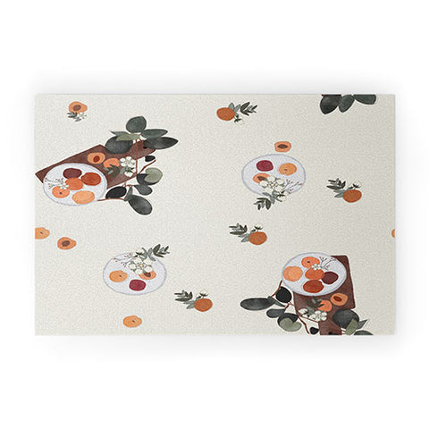 Hello Twiggs Peaches and Flowers Welcome Mat