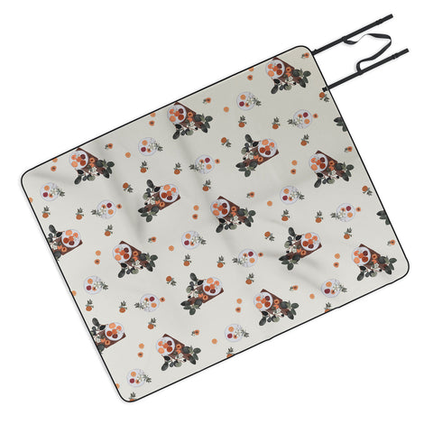 Hello Twiggs Peaches and Flowers Picnic Blanket