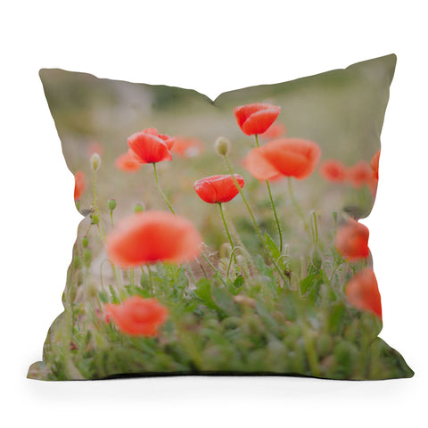 Hello Twiggs Red Poppy Outdoor Throw Pillow