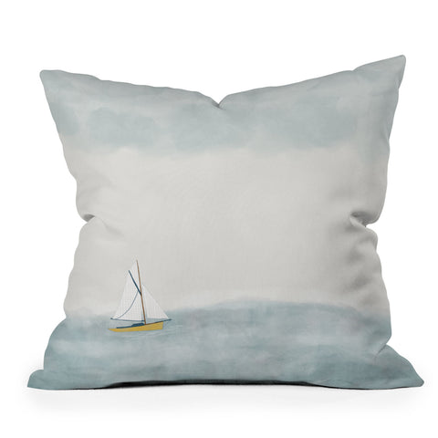 Hello Twiggs Sailing in the Atlantic Outdoor Throw Pillow