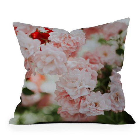 Hello Twiggs Soft Pink Roses Outdoor Throw Pillow