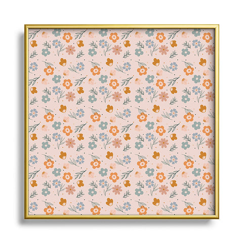 Hello Twiggs Spring Florals Square Metal Framed Art Print