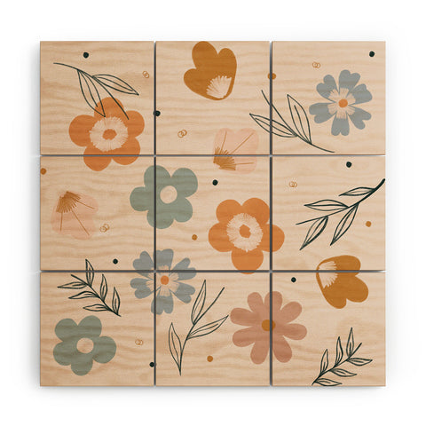 Hello Twiggs Spring Florals Wood Wall Mural