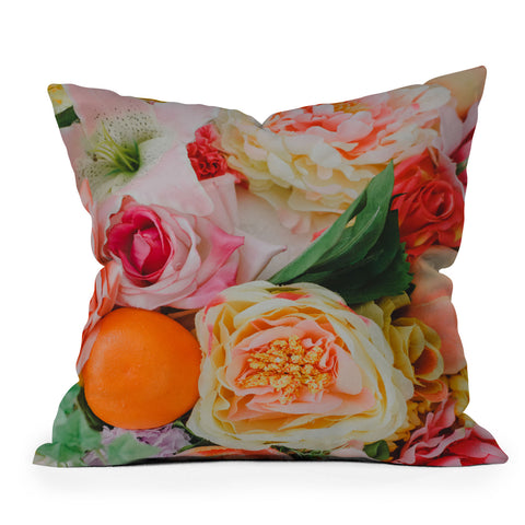 Hello Twiggs Tropical Flowers Outdoor Throw Pillow
