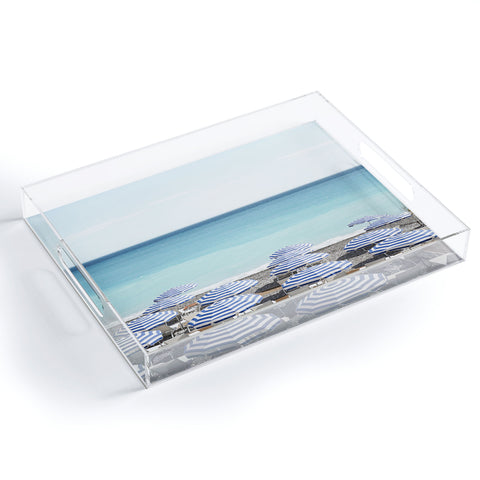 Henrike Schenk - Travel Photography Blue Beach Umbrellas Photo Acrylic Tray
