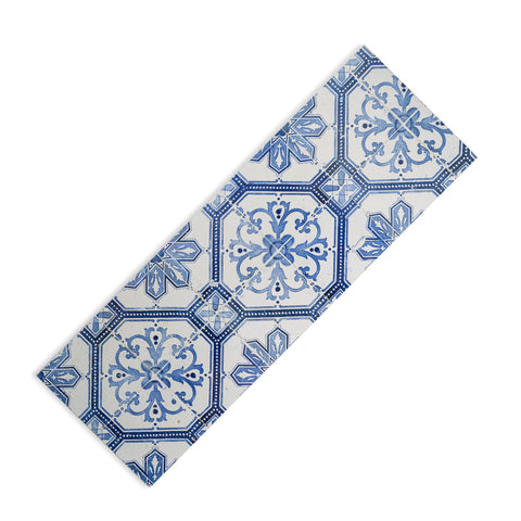 Henrike Schenk - Travel Photography Blue Portugese Tile Pattern Yoga Mat