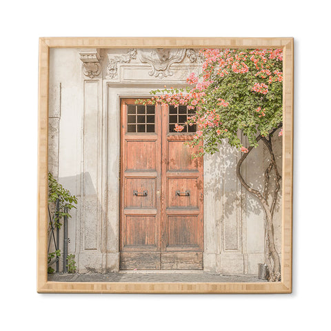 Henrike Schenk - Travel Photography Floral Entry In Rome Door Framed Wall Art