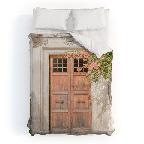 Henrike Schenk - Travel Photography Floral Entry In Rome Door Duvet Cover