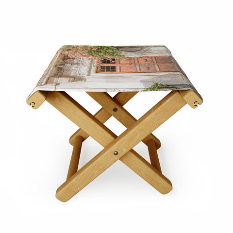 Henrike Schenk - Travel Photography Floral Entry In Rome Door Folding Stool