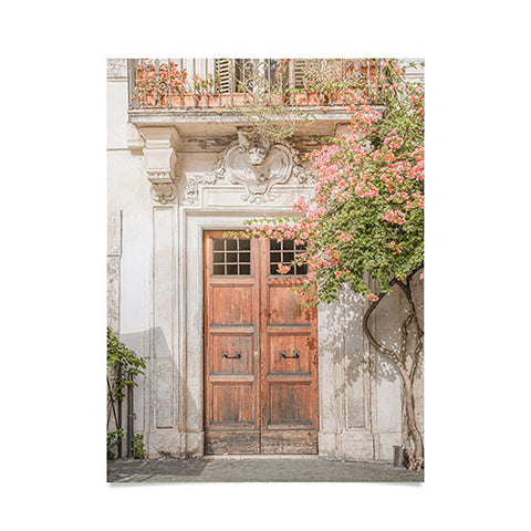Henrike Schenk - Travel Photography Floral Entry In Rome Door Poster