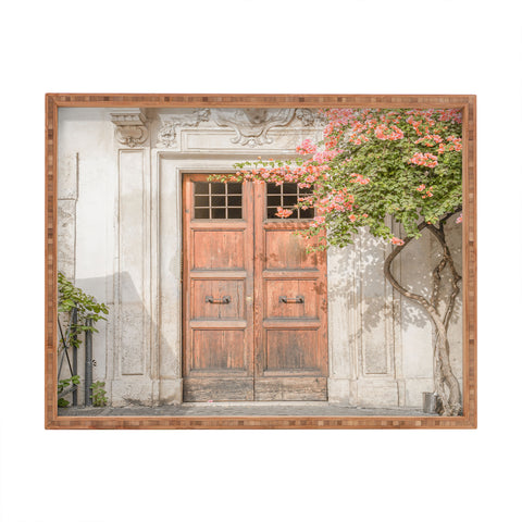 Henrike Schenk - Travel Photography Floral Entry In Rome Door Rectangular Tray