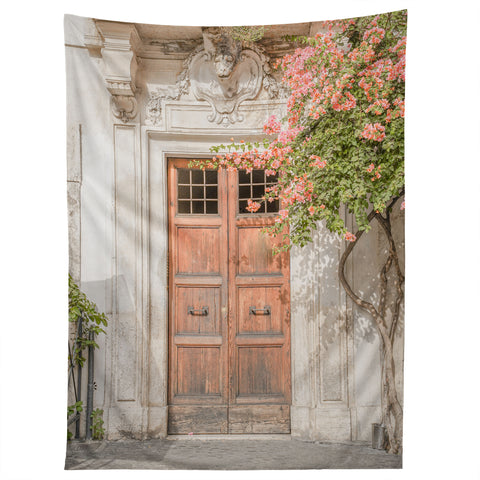 Henrike Schenk - Travel Photography Floral Entry In Rome Door Tapestry
