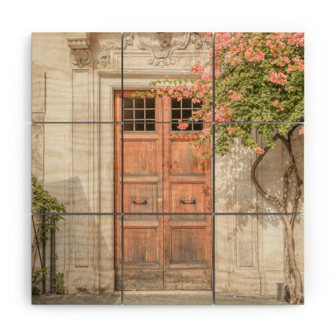 Henrike Schenk - Travel Photography Floral Entry In Rome Door Wood Wall Mural