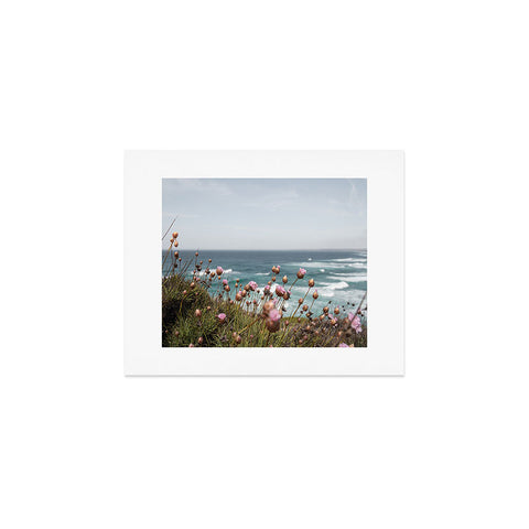Henrike Schenk - Travel Photography Pink Flowers by the Ocean Art Print