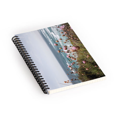 Henrike Schenk - Travel Photography Pink Flowers by the Ocean Spiral Notebook