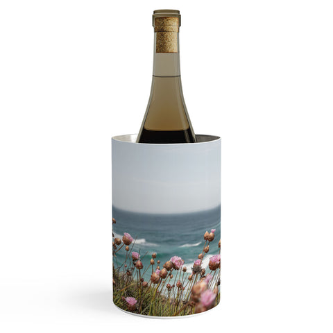 Henrike Schenk - Travel Photography Pink Flowers by the Ocean Wine Chiller