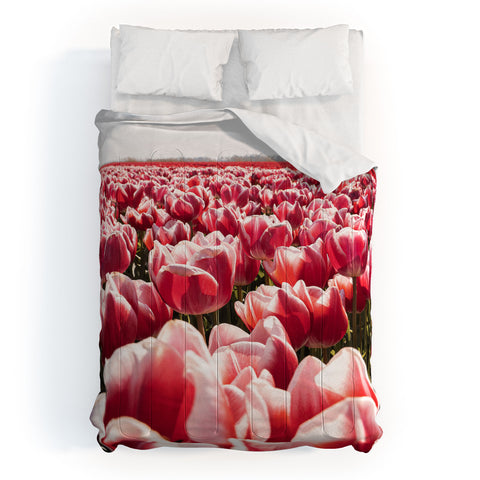 Henrike Schenk - Travel Photography Tulip Field In Holland Floral Comforter