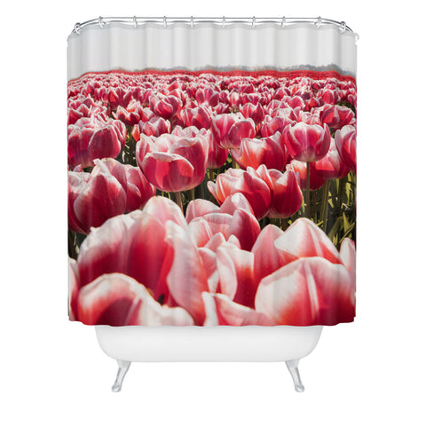 Henrike Schenk - Travel Photography Tulip Field In Holland Floral Shower Curtain