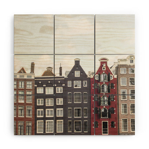 Henrike Schenk - Travel Photography Typical Houses Of Amsterdam Wood Wall Mural
