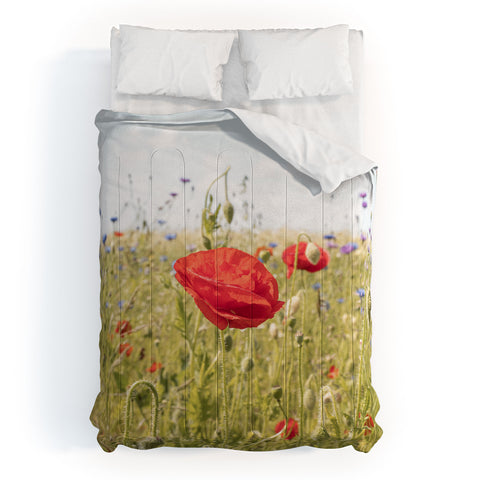 Henrike Schenk - Travel Photography Wildflower Field Poppy Flower Comforter