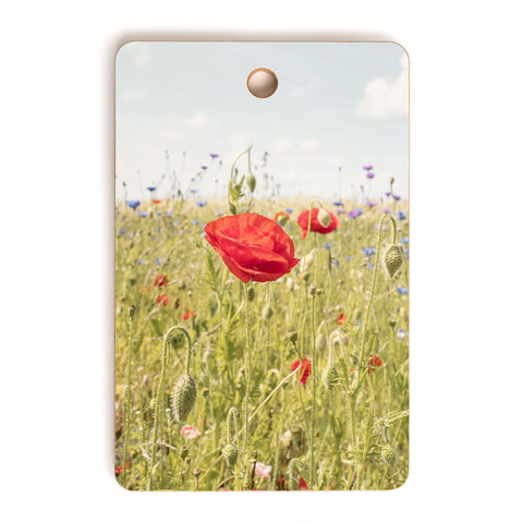 Henrike Schenk - Travel Photography Wildflower Field Poppy Flower Cutting Board Rectangle