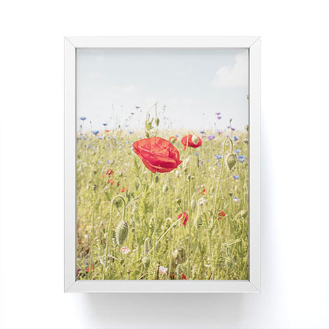 Henrike Schenk - Travel Photography Wildflower Field Poppy Flower Framed Mini Art Print