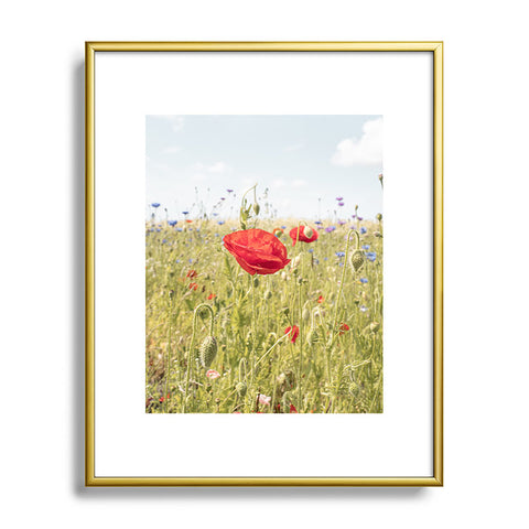 Henrike Schenk - Travel Photography Wildflower Field Poppy Flower Metal Framed Art Print
