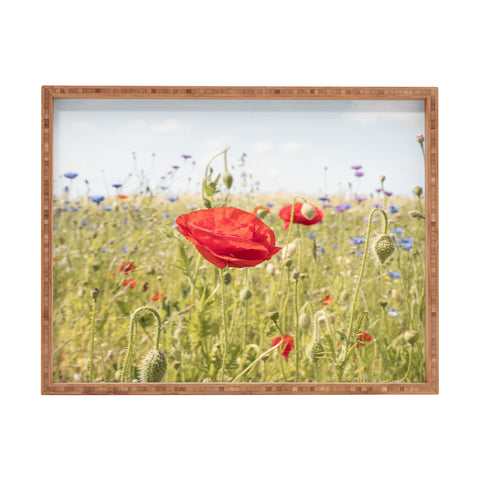 Henrike Schenk - Travel Photography Wildflower Field Poppy Flower Rectangular Tray