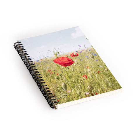 Henrike Schenk - Travel Photography Wildflower Field Poppy Flower Spiral Notebook