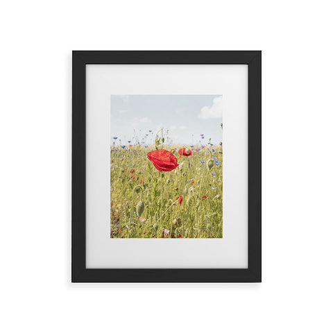 Henrike Schenk - Travel Photography Wildflower Field Poppy Flower Framed Art Print