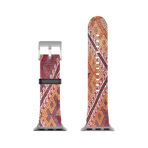 Henrike Schenk - Travel Photography Woven Carpet Red and Orange Apple Watch Band