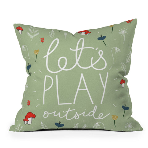 heycoco Lets Play Outside Outdoor Throw Pillow