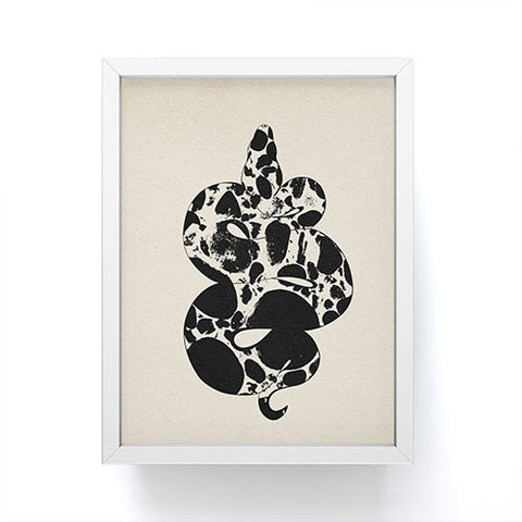 High Tied Creative Black and White Snake Framed Mini Art Print