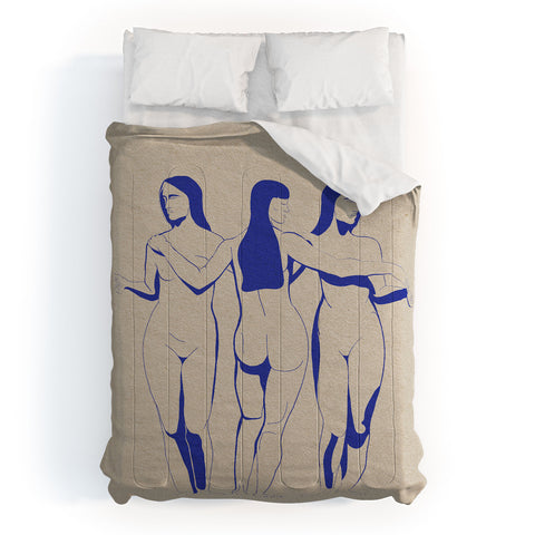 High Tied Creative Women in Blue Comforter