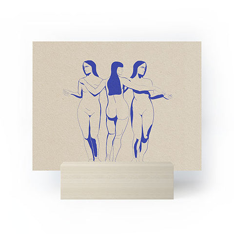 High Tied Creative Women in Blue Mini Art Print