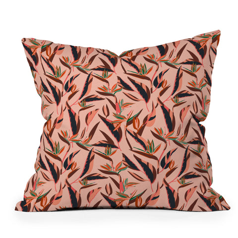 Holli Zollinger ANTHOLOGY OF PATTERN ELLE BIRD OF PARADISE PINK Outdoor Throw Pillow