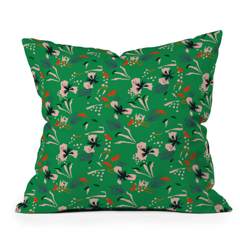 Holli Zollinger ANTHOLOGY OF PATTERN SEVILLE GARDEN GREEN Outdoor Throw Pillow