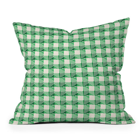 Holli Zollinger ANTHOLOGY OF PATTERN SEVILLE GINGHAM GREEN Outdoor Throw Pillow