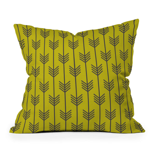 Holli Zollinger Arrow Chartreuse Outdoor Throw Pillow