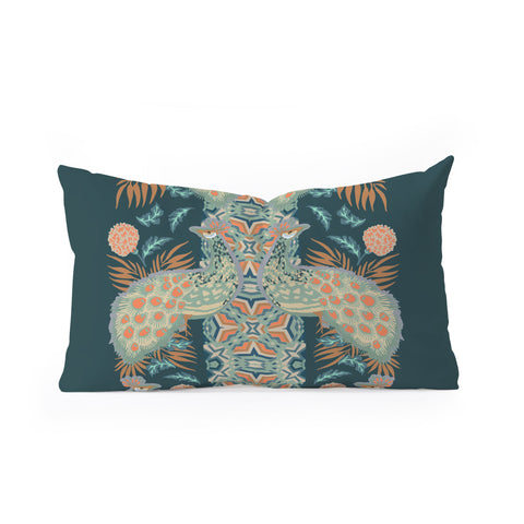 Holli Zollinger CHATEAU PEACOCK Oblong Throw Pillow
